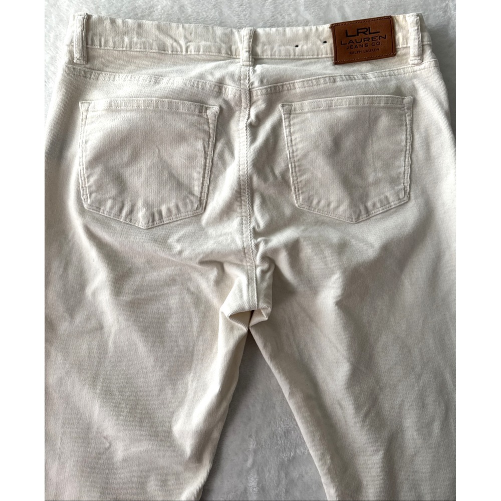 LRL Lauren Jeans Co Corduroy Pants Womens Size 10‎ Ivory Cream Classic Straight - Picture 6 of 16